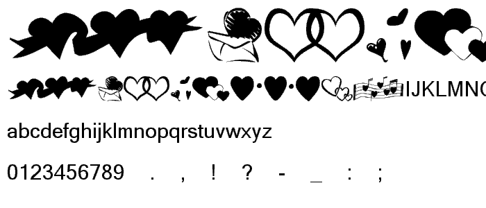 KR Hearts Along font